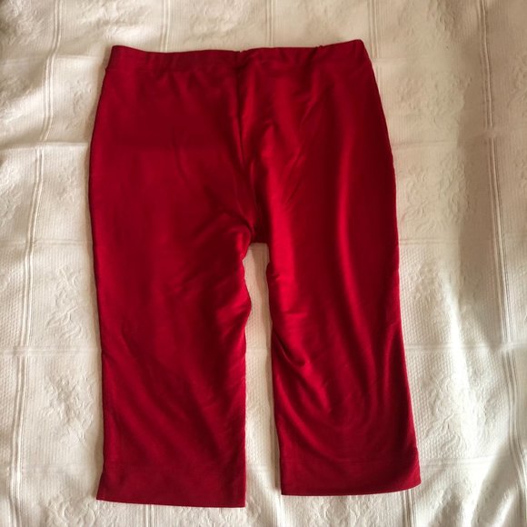 NEW Susan Graver Weekend French Terry  Pull-On Crop Pants Red XL - Picture 8 of 16